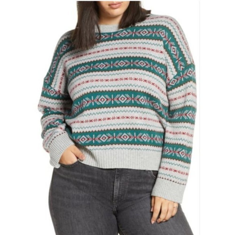 BP Fair Isle Crewneck Sweater Size Large